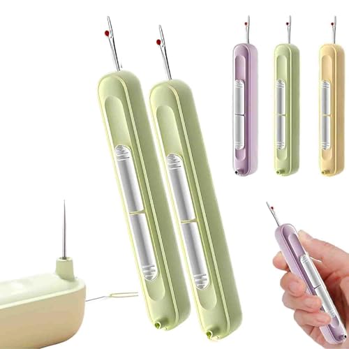 LIFECOSM 2 in 1 Needle Threader Seam Ripper,Plug-in Needle Threader,Stretchable Remover Needle Threading Tool for Hand Sewing Knitting Craft Quilting Supplies von LIFECOSM