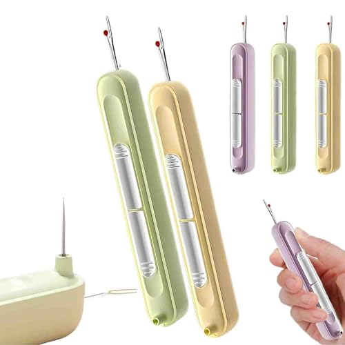 LIFECOSM 2 in 1 Needle Threader Seam Ripper,Plug-in Needle Threader,Stretchable Remover Needle Threading Tool for Hand Sewing Knitting Craft Quilting Supplies von LIFECOSM