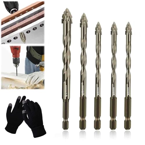 New Four-Flute Sawtooth Eccentric Drill Bit, Sawtooth Eccentric Drill Bit, Efficient Drill and Tap Set, Titanium-Coated Design High-Strength Eccentric Twist Drill Bit (6+6+6+8+10) von LIFECOSM