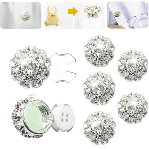 Rhinestone Button Covers,Detachable Shirt Button Clips Buttons Jewelry,Crystal Buttons for Clothing,Crystal Fancy Buttons for Clothing Decorative Buttons for Crafting von LIFECOSM