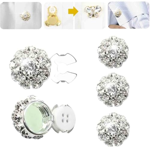 Rhinestone Button Covers,Detachable Shirt Button Clips Buttons Jewelry,Crystal Buttons for Clothing,Crystal Fancy Buttons for Clothing Decorative Buttons for Crafting von LIFECOSM