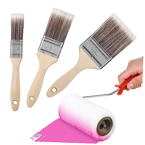 LIFKICH 1 Satz Flache Farbe Detailpinsel Maler Werkzeug Malerrollen Wandreparatur Rollbürste Wandfarben-Set Paintbrush Malerei Für Wände Pinsel Für Ölfarbe Farbroller Malutensilien von LIFKICH