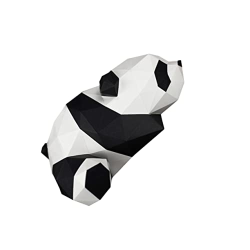 LIFKICH 1stk 3D Geometrisches Origami Ornament-Spielzeug Tierpapier Pandafigur Aus Papier Handwerk Stereoskopisch 3D-papiertier Tierfigur Büro-Tier-Ornament Black von LIFKICH