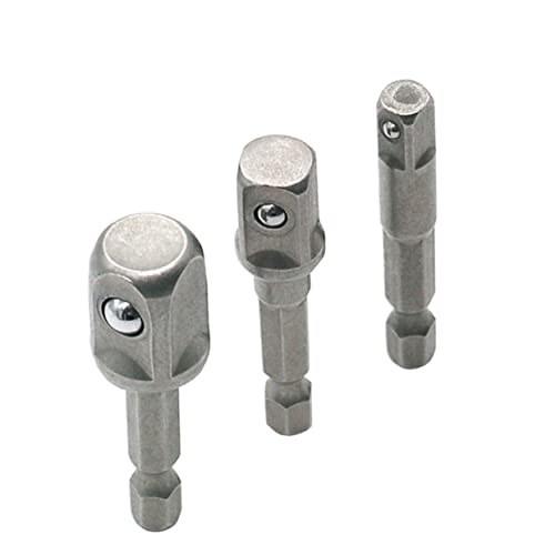 LIFKICH 3 Teiliges Sechskant Vierkantmutter Treiber Set Bohrmaschinen Adapter Bit Verlängerung Schlag Stecknuss Adapter Für Bohrer Verlängerungs Bit Set von LIFKICH