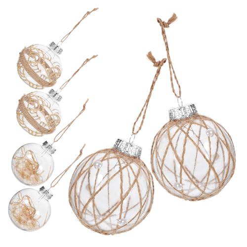 LIFKICH 6er Set Transparente Weihnachtsbaumkugeln Christbaumkugeln Für Festliche Dekoration Mit Juteseil Weihnachtsbaumschmuck Für Eine Stilvolle Adventszeit von LIFKICH