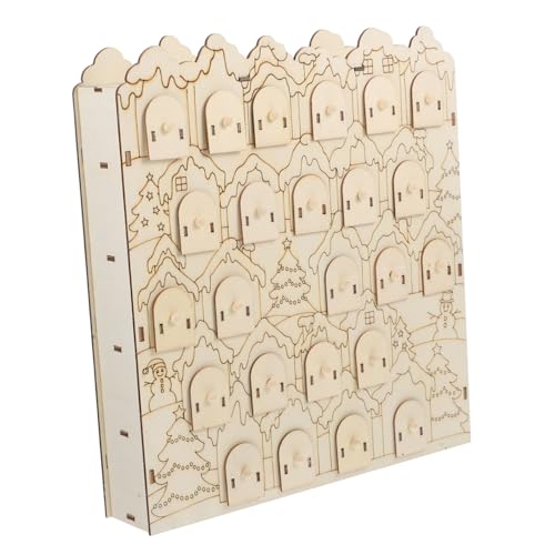 LIFKICH Adventskalender Aus Holz Mit Schublade Für Weihnachts-countdown-kalender, Weihnachts-tischdekoration von LIFKICH