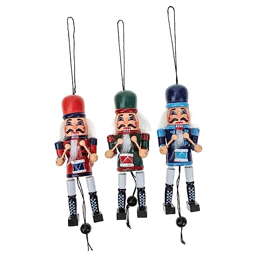 LIFKICH Nussknacker Hängende aus Holzfiguren Dekoration Tischdekoration Desktop Nutcracker Hängedekoration Hölzern Holznussknacker Patriotische Weihnachtsbaum Marionette von LIFKICH