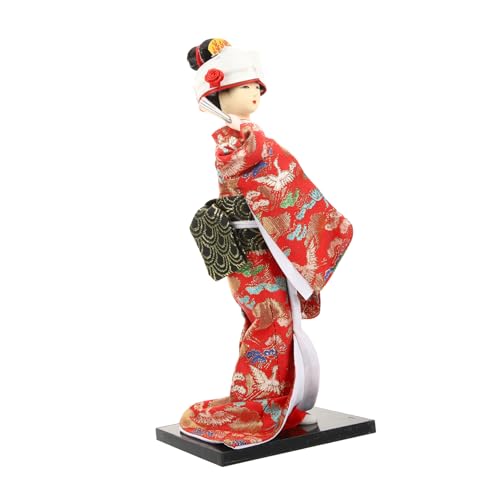 LIFKICH Puppendekoration Japanischen Stil Kiefernholz Japanischer Kokeshi Puppe Figur Home Japanische im Traditionelle Zimmerdekor Kimonos Mädchen Asiatische Puppenschmuck Puppen von LIFKICH