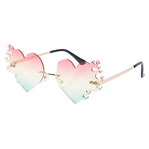 LIFKOME 1 Paar Flamme leuchtbrillen fasching Geschenkidee present ideas Retro- Glühstäbe LED schnapsgläser kreative Brillen flammenförmige brille Metall von LIFKOME