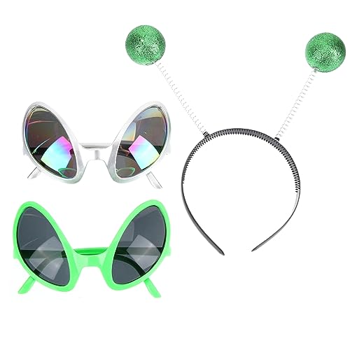 LIFKOME 1 Satz Halloween-Cosplay-Zubehör Alien sprengen Alien-Sonnenbrille mit Stirnband halloween costume halloween kleidung spiegelfolie außerirdische Brille lustiges Stirnband Plastik von LIFKOME