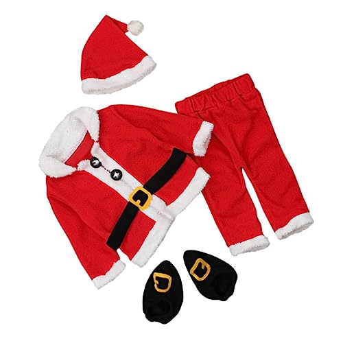 LIFKOME 1 Set Weihnachtsmantel Wintermäntel Winter Plüsch Oberteile Jungen Outfits Outfits Weihnachtsfeier Hüte Kostüme Weihnachtsmütze Weihnachtsanzüge Plüschstoffe Rot von LIFKOME