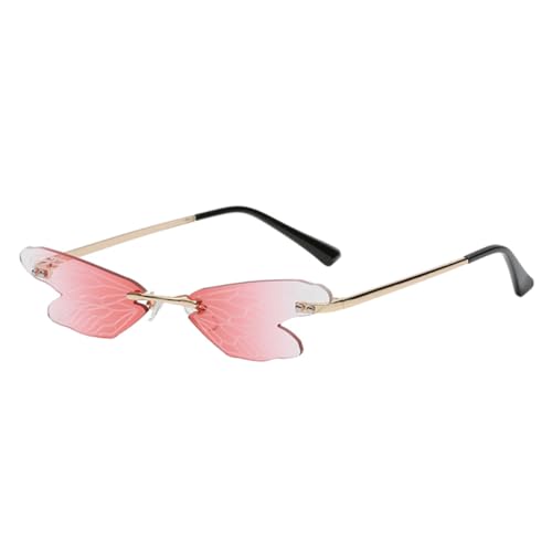 LIFKOME 1 Stück Libellen- für Damen kindersonnenbrille lustige Lippen- Partybrille Fotorequisite lustige Partybrille Metall Rosa von LIFKOME