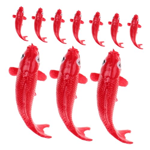 LIFKOME 10 Stück Mini Koi Modell Aquarium Dekorationen Unterwasser Miniatur Dekoration Fischmodell Mini Tierfiguren Miniatur Fischfiguren Koi Fischfiguren Mini Fischfiguren Rotes von LIFKOME