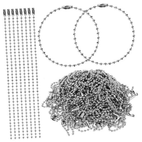 LIFKOME 100 Stück Verstellbare Kugelkette Langlebige Metall Perlenkette für Schlüsselanhänger Hundemarken Flaschenanhänger Individuell Zuschneidbar Silberfarbene Schmuckkette LIFKOME 100 Stück Verstellbare Kugelkette Langlebige Metall Perlenkette für Schlüsselanhänger Hundemarken Flaschenanhänger Individuell Zuschneidbar Silberfarbene Schmuckkette von LIFKOME