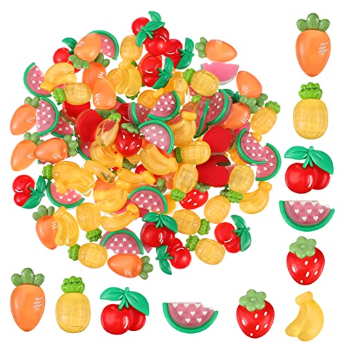 LIFKOME 100Stücke Flache Fruchtanhänger Harz Obstzauber für Schmuckherstellung für Armbänder und DIY Projekte Langlebiges Material für Basteln LIFKOME 100Stücke Flache Fruchtanhänger Harz Obstzauber für Schmuckherstellung für Armbänder und DIY Projekte Langlebiges Material für Basteln von LIFKOME