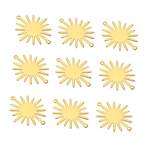 LIFKOME 10Stücke Doppelhängende Sonnenblume Schmuckverbinder Kupfer Glänzendes Sonnenblumenzubehör Für DIY Ohrringe Und Armbänder Design Leicht Und Langlebig Goldfarbe LIFKOME 10Stücke Doppelhängende Sonnenblume Schmuckverbinder Kupfer Glänzendes Sonnenblumenzubehör Für DIY Ohrringe Und Armbänder Design Leicht Und Langlebig Goldfarbe von LIFKOME