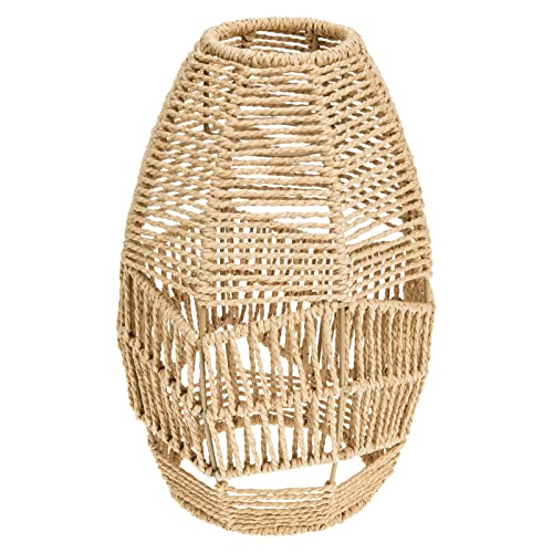 LIFKOME 1Pc Rattan Lamp Shade for Pendant Light Woven Pendant Light Shade Vintage Rattan Weave Chandelier Lampshade Light Cover for Restaurant Living Room (27x12.4cm,XH22-040) Lampenschirm Klein von LIFKOME