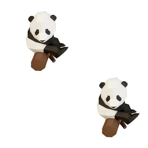 LIFKOME Kinderparty 2 STK bastelpapier dekor Tier- Oragami-Papier tierische dekorative Figur Papierfigur 3D-Papiermodell 3D geometrisches Origami Panda Partytasche Kind von LIFKOME