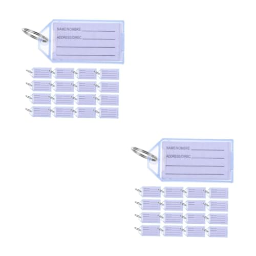 LIFKOME 2 Sätze 2 Sets Kunststoffanhänger Schlüsselanhänger Schlüsselidentifikationsschilder Schlüsselanhänger Etiketten Geteilter Ring Schlüsselanhänger 30 Stück * 2 von LIFKOME