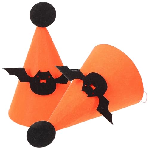 LIFKOME 2 Stück -Halloween-Geburtstagsparty-Hüte Für Kindergeburtstagszubehör Party-Bastelhüte Für Halloween-Geburtstagsparty-Dekorationen Orange von LIFKOME