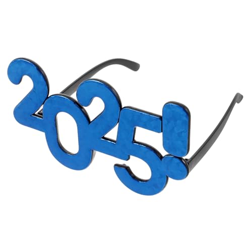 LIFKOME 2025 Lustige Silvesterbrille Abschlussfeier Brille Frohes Neues Jahr Brille Silvester Brille Weihnachtsbrille Lustige Partybrille Partyzubehör Für Silvester Plastik Blue von LIFKOME