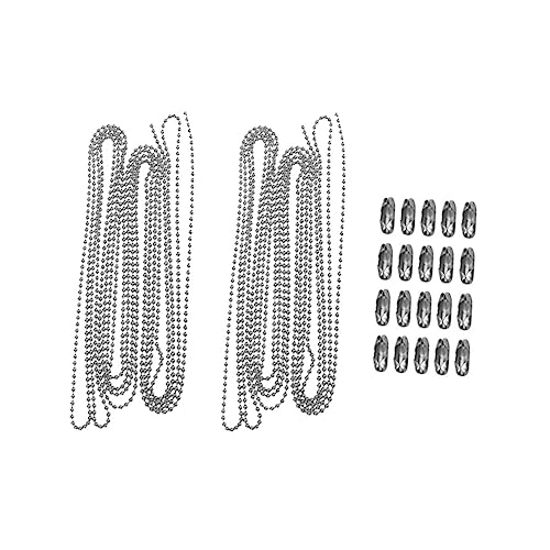 LIFKOME 2Sätze Edelstahl Perlenkette Kugelkette Mit Anschlüssen Rostfrei Für DIY Schmuckherstellung Und Handwerk Für Halsketten Und Bastelprojekte von LIFKOME