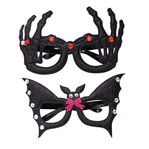 LIFKOME 2St Fledermaus Brille Halloween-Brille-Stütze lustiger Party-Brillenrahmen halloween mitgebsel halllowen Halloween-Brille zur Dekoration Halloween-Brille für Kinder Plastik Black von LIFKOME