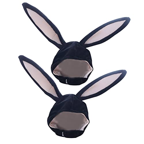 LIFKOME 2St Kaninchen Kopfbedeckung Spitzenohren Stirnband mit Katzenohren ausgestopfter Hase aus Plüsch kaninchenohren rabbit ears Hasenohren Kapuze Hut mit Hasenohren Plüschstoffe Black von LIFKOME