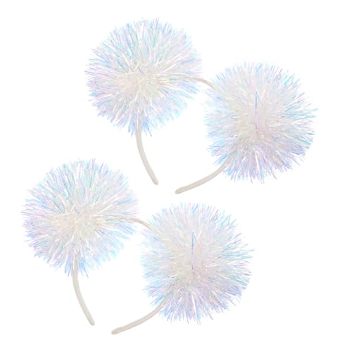 LIFKOME 2Stücke Pack Lametta Stirnbänder Für Glitzernde Pompom Kopfbedeckung Für Festliche Anlässe Und Partys Weißes Stirnband Als Party Accessoire von LIFKOME