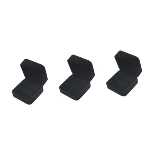 LIFKOME 3 Stk Schatz Schmuckschatulle Reise-Schmucketui Paket Muschel Deckel Armband Herz aufbewahrungsdose storage boxes präsentbox für Ringe Schmuckhalter Flanell Black von LIFKOME