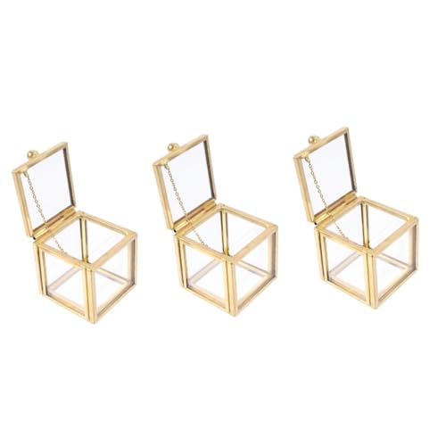 LIFKOME 3 Stk schmuckschatulle aus glas Gold Schlüssel Fan-Shop erweitern Inhaber aufbewahrungsdose storage boxes verlobungsring box jewelry box Schmuck-Organizer-Halter Ringhalter Messing von LIFKOME