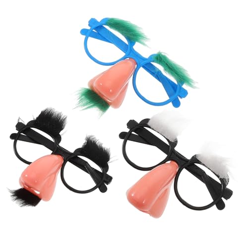 LIFKOME 3 Teilige Brille Mit Nase Und Schnurrbart Lustige Brille Halloween Brille Mit Großer Nase Und Augenbrauen Für Party Anzieh Requisiten von LIFKOME