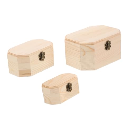 LIFKOME 3 Teilige Holz Schmuckschatulle Für Ringe Und Kleine Andenken Ideal Für Verlobungen Und Hochzeiten Schmuckkästchen Und Ringhalter von LIFKOME