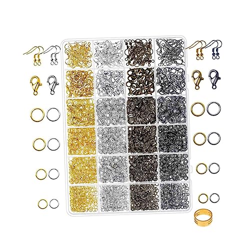 LIFKOME 3200 Stück 4–8 Mm Einzelring-schmuckzubehör-set, Metallteile, Ring-karabinerverschluss-haken-set Für Die Schmuckherstellung, Diy-perlen, Armbänder, Halsketten, Ohrringe von LIFKOME