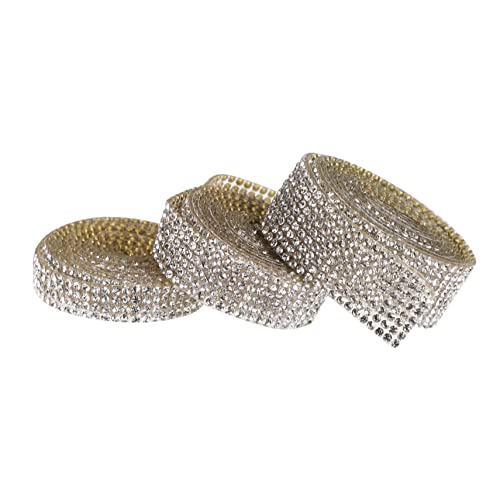 LIFKOME 3Rollen Hotfix Rhinestone Klebstoffbänder Selbstklebendes Kristall Band Für DIY Dekoration Reihen Accessoires Für Hochzeitskleider Und Bastelprojekte von LIFKOME