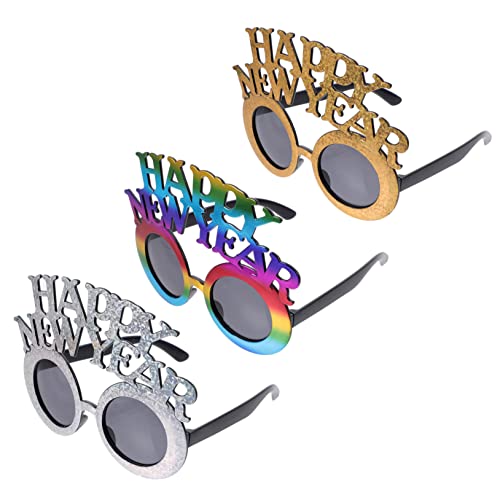 LIFKOME 3St Neujahrsbrille leuchtbrillen faschingsbrille Silvesterbrille brillenzubehör Brillende Kreisbrille silvester dekorationen schnapsgläser Cosplay-Brille neujahr versorgung Plastik von LIFKOME