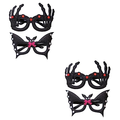 LIFKOME 4 Stück Fledermaus Brille Halloween-Brillen Halloween-Brille für Kinder halloween mitgebsel halllowen Halloween-Brille für Maskerade Partygeschenke Halloween-Brille Plastik Black von LIFKOME