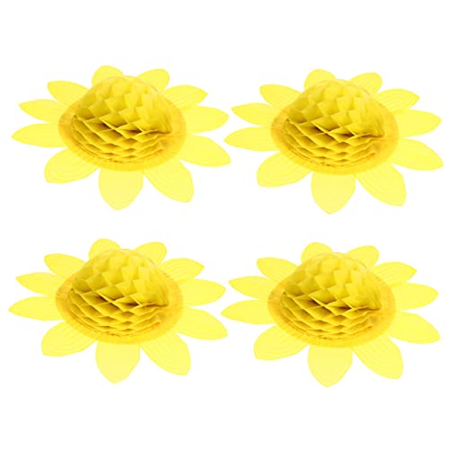 LIFKOME 4 Stück handgemachte der Sonnenblume Blumen aus Seidenpapier Papierblumendekorationen Tapetenblumen hawaii party dekoration Sonnenblumen Dekoration dekorative Sonnenblume von LIFKOME