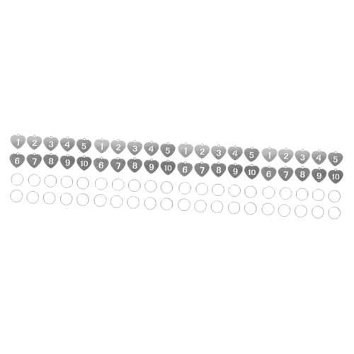 LIFKOME 40 Stk Nummernschild Wohnheimschlüssel-Tags Schlüsselanhänger in Herzform Schlüsselbund etikett Karten Schlüsselringe ID-Schlüssel-Tags Taschenanhänger für Gepäck Stahl von LIFKOME