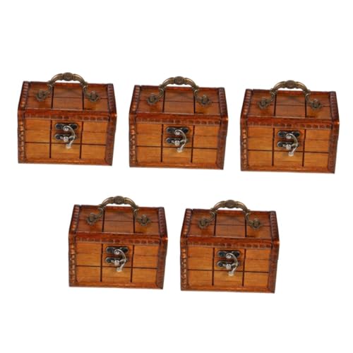 LIFKOME 5st Für Retro-schmuck Schmucketui Für Den Haushalt Kommoden-schmucketui Schmuck-organizer Arbeitsplatten-schmuck-organizer Schatzkiste Hölzern Light Brown von LIFKOME