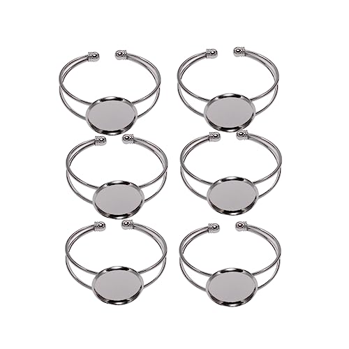 LIFKOME 6st Kupferanhänger Set Zur Herstellung Von Armbändern Schmuck-kits Kette Armbandfach Rundes Leerzeichen Bausatz Lünettenfach Blanke Schmuckfunde Rundes Tablett Vergoldet Gießen von LIFKOME