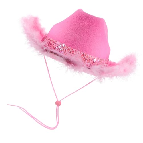 LIFKOME Cowboyhut Cowgirl Hat Cosplay Hut Party Cowboy -kappe Mit Verstellbarem Nackengurt von LIFKOME