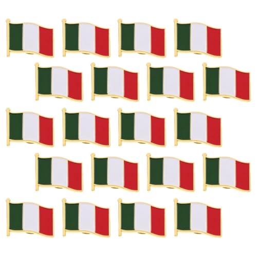 LIFKOME Italien-Flagge-Anstecknadel 20 Stück Italien-Brosche Wedelnde Patriotische Landesflagge Emaille-Abzeichen Anstecknadel Für Souvenir Anzug Jacke Rucksack Hut Dekoration von LIFKOME