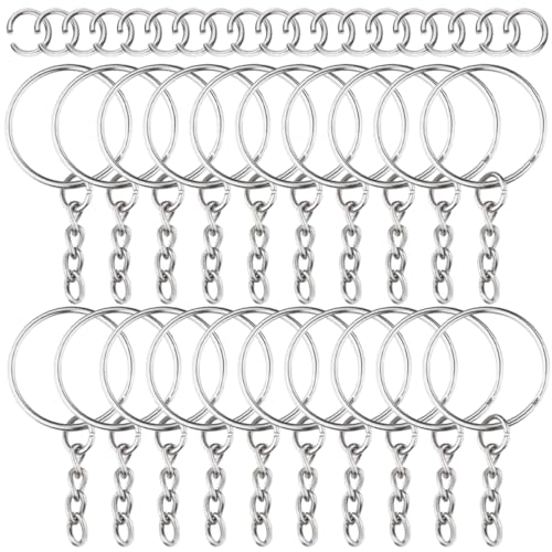 LIFKOME Schlüsselanhänger Bastelset Mit Metallringen Ketten Für DIY Projekte Zubehör Zur Herstellung Von Schlüsselanhängern Und Schmuckteilen Für Kreative von LIFKOME