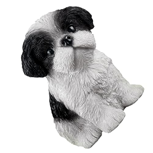 LIFKOME Shihtzu 1Pc Desktop Living Dekorationen Entzückende Haustiere Figuren Ornament Zimmer Wohnkultur Garten Geformte Shih Simulation Harzskulpturen Hundefamilie mit Verzierung Shih Tzu Ornament. von LIFKOME