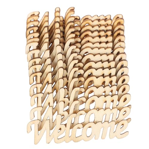 LIFKOME Unvollendete Holz Buchstaben Welcome Holzschnitt Für DIY Graffiti Handwerk Für Hochzeiten Und Partys Bastelbedarf Zum Aufhängen Und Dekorieren von LIFKOME