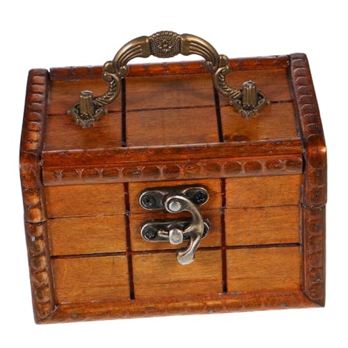 LIFKOME für Retro-Schmuck Holz Schmuckbox Kreative Schmuck Organizer Holz Schmuckkasten Schmuckhalter für die Arbeitsplatte Kommoden-Schmucketui hölzern Light Brown von LIFKOME