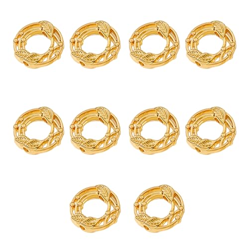 10 Stück Perlenverbinder für Armbänder und Halsketten, Schmuckzubehör, Komponenten durch Loch, Perlen, Kreise, Rahmen von LIGSLN