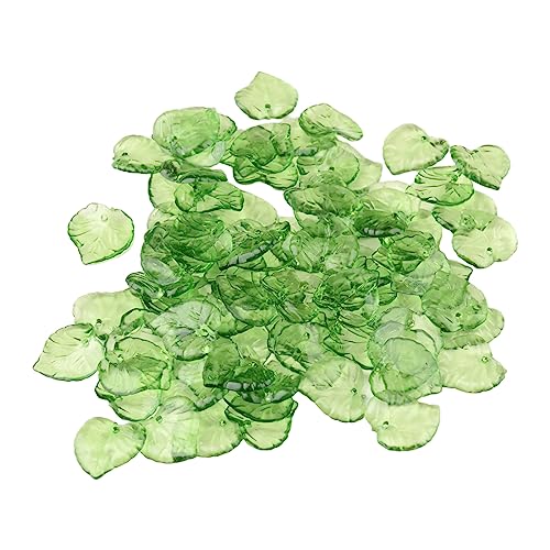 100 Stück Acryl-Blatt-Anhänger, grüne Blätter, lose Perlen für Ohrringe, Halsketten, Schlüsselanhänger, Schmuckherstellung 100 Stück Acryl-Blatt-Anhänger, grüne Blätter, lose Perlen für Ohrringe, Halsketten, Schlüsselanhänger, Schmuckherstellung von LIGSLN