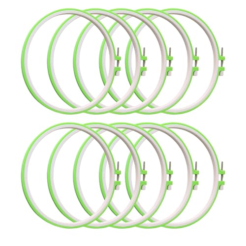 LIGSLN 10 Stück runde Stickrahmen Kreuzstichrahmen zum Nähen von Handarbeiten verstellbarer Stickrahmen von LIGSLN